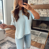 Light Blue Cedarvale Knit Top