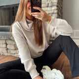 Mocha Cream Leighton Scuba Turtleneck