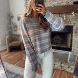 Light Blue Striped Hoboken Sweater