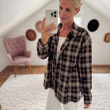 Chocolate Brown Flannel Top