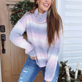 Purple Ombre Turtleneck Sweater