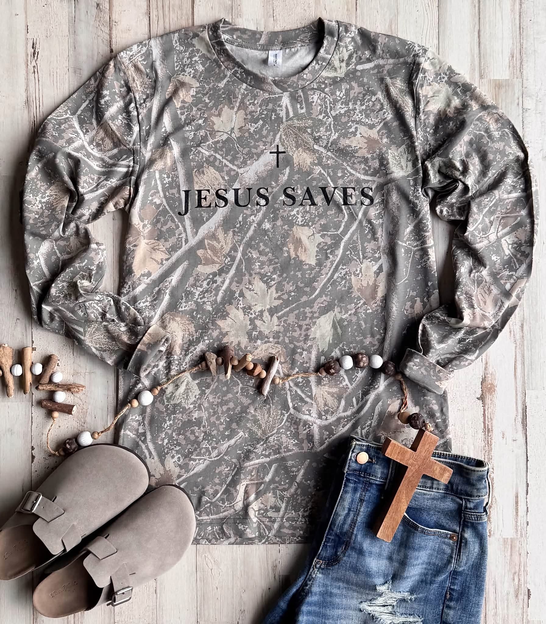 Camo Jesus Saves Preorder