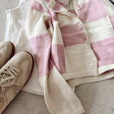 Orchid Pink Checkered Cadigan