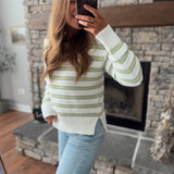 Knit Pick Cream Stripe Open-Knit Sweater