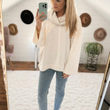 Perfectly Oat Mock Neck Textured Long Sleeve