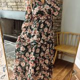 Adoring Appeal Hunter Green Floral Maxi