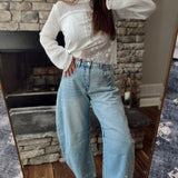 Jayden Lt. Blue Baggy Wide Leg Denim