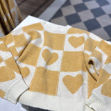 Butter Heart Checkered Sweater IN STORE