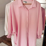 Breeze By Pink Textured Shirt Dress