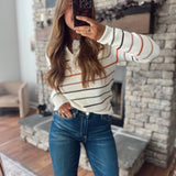 Painted Lines Henley Sweater