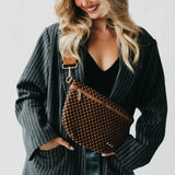 Checkered Coffee Westly Woven Bum Bag