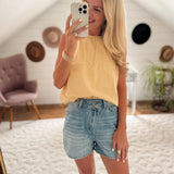 Side Step Denim Shorts