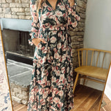 Adoring Appeal Hunter Green Floral Maxi