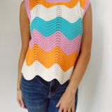 Staycation Pink Combo Sweater Tank