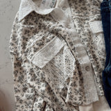 Hazel Cream Floral Cropped Collared Button Down