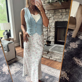 Thalia Off White Floral Midi Skirt