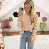 Taupe Cozy but Chic Ribbed Long sleeve