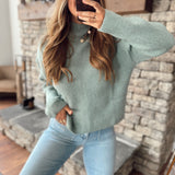 Pistachio Simply Mocked Sweater