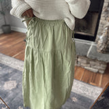 Sage Fresh Air Midi Skirt