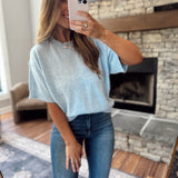 Powder Blue Lightweight Sweater Top