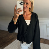 Washed Black Powell Knit Blouse