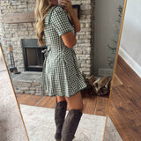 Forest Gingham Sailor Mini Dress