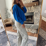 Vervet Leopard Print Utility Barrel Jeans