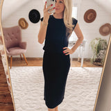 Liza Black Knit Midi