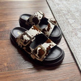 Gen-N Brown Cow Slide Sandal