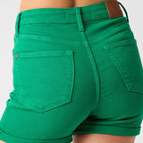 Judy Blue K. Green HW Cuffed Shorts