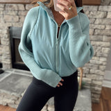 Smokey Blue Knit Arm Jacket