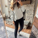 Risen Gray Oversized Step Hem Pullover