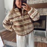 Taupe Lodge Layer Fuzzy Jacket