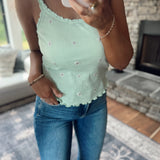 Mint Baylor Floral Embroidered Cami