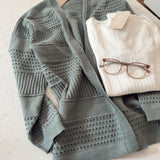 Dusty Jade Pointelle Cardigan