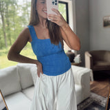 Royal Blue Pretty Little Texture Top