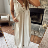 Natural Relaxed Resort Midi Dress