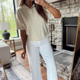 Oatmeal Logan Short Sleeve Knit Cardi