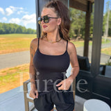 BIRDIE AirSkin Cami with Built in Bra in Black