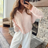 Pink Mini Stripe Piper Knit Cardigan