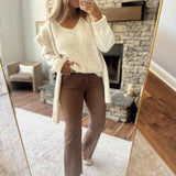 Mica Tabacco Brown Straight Denim
