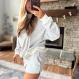 Heather Gray Stripe Stories Shorts