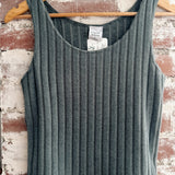 Perfect Storm Dark Denim Cropped Soft Ribbed Tank