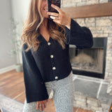 Black Kaidyn Blouson Cardigan