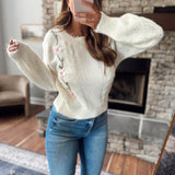 Cream Petal Stitch Sweater