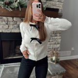 She's Bowtastic Cream Cardi