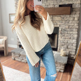 Cream Roll-Up Sweater