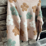 Blush Painted Petals Jacquard Sweater