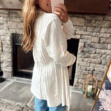 Off White Ribbed Rainbow Confetti Cardi