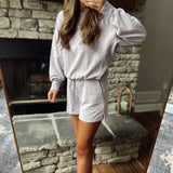 Dusty Lavender French Terry Short & Long Sleeve Top Set